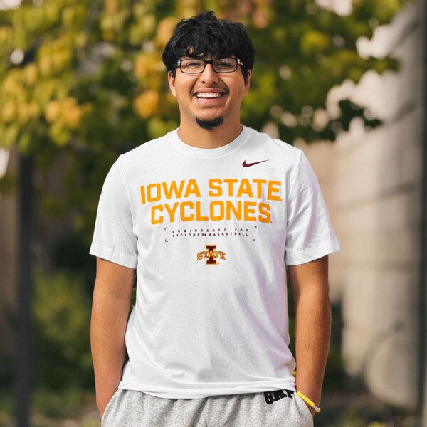 Nike® I-State Engineered For Cyclones Basketball White DRI-fit T-Shirt